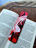 Marque-page furry louve blanc rouge noir – créature fantasy, signet original, cadeau lecteur, accessoire livre