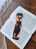 Marque-page furry dragonne blanc orange noir – créature fantasy, signet original, cadeau lecteur, accessoire livre