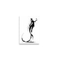 Affiche dark fantasy Sourdine, koï anthropomorphe noir et blanc flottant, bras tendu vers une goutte d'encre, longue nageoire, collection Les silences qu'on porte – format A2