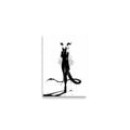 Affiche dark fantasy Vestigia, dragon anthropomorphe noir et blanc, main levée devant les yeux, cornes et queue épineuse, collection Les silences qu'on porte – format A2