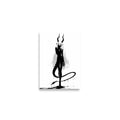 Affiche dark fantasy Vestigia, dragon anthropomorphe noir et blanc, debout avec une étoile sur la poitrine – format A2